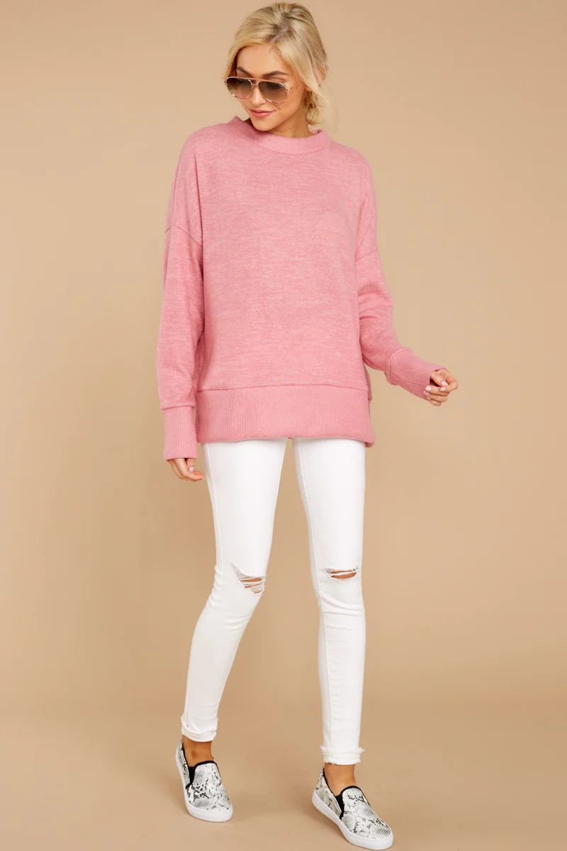 All Day Together Mauve Pink Sweater | Red Dress 
