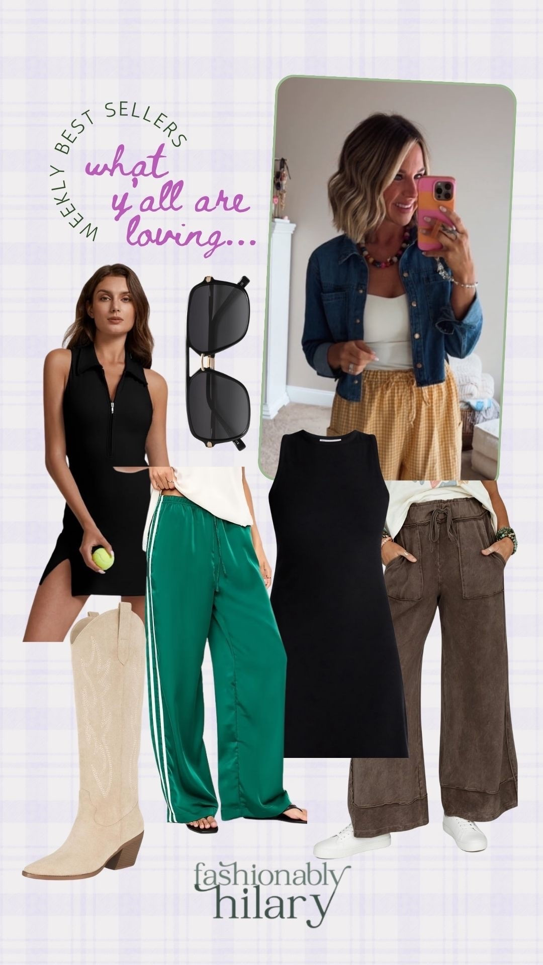 Bestsellers of the week, so much cuteness on MAJOR SALE! 
Walmart: cropped denim jacket, $10 black dress 
Old Navy: jade green satin track pants 
Amazon: designer inspired pants, cowboy boots, favorite sunglasses and athletic dress 
Weekly bestsellers, dress up or down black dress, cropped denim shirt

#LTKMidsize #LTKPetite #LTKSaleAlert