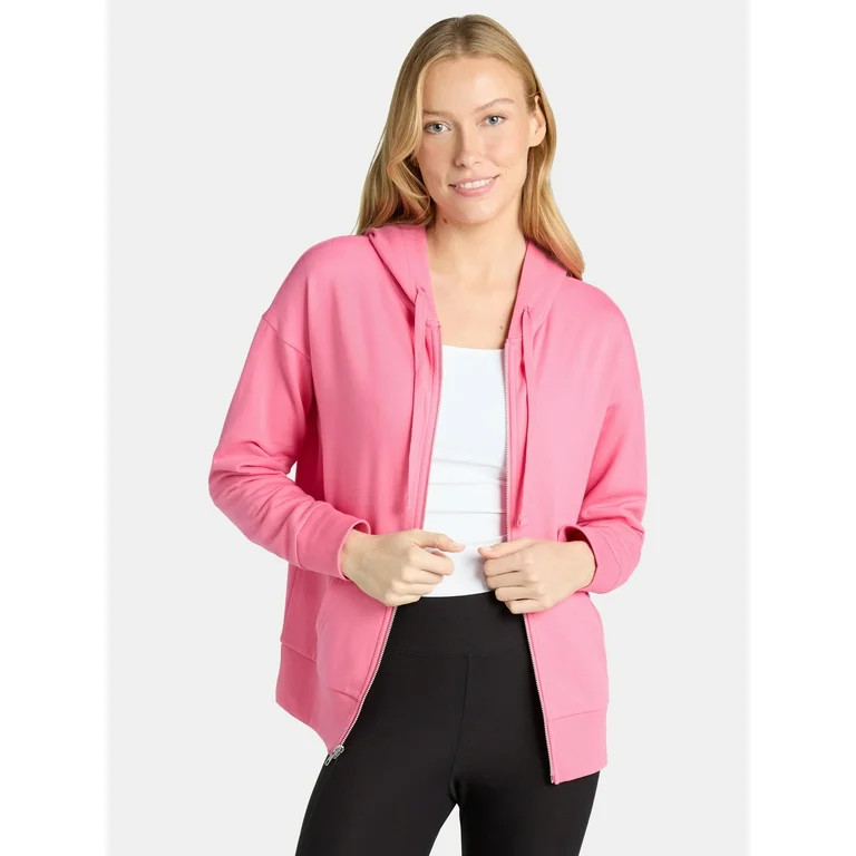 Time and Tru Women’s Fleece Zip Hoodie, Sizes XS-XXXL - Walmart.com | Walmart (US)