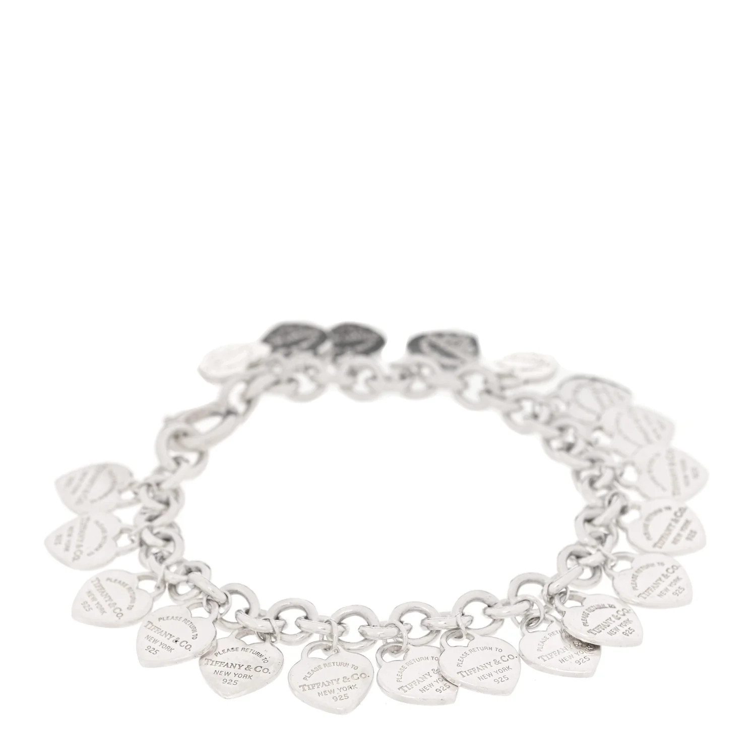 Tiffany Sterling Silver Mini Return to Tiffany Multi Heart Charm Bracelet 1973392 | FASHIONPHILE (US)