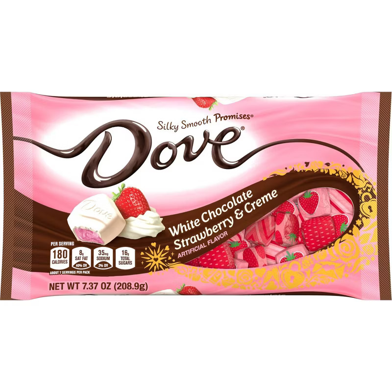 Dove Promises Valentine's Silky Smooth White Chocolate Strawberry & Crème - 7.3oz | Target