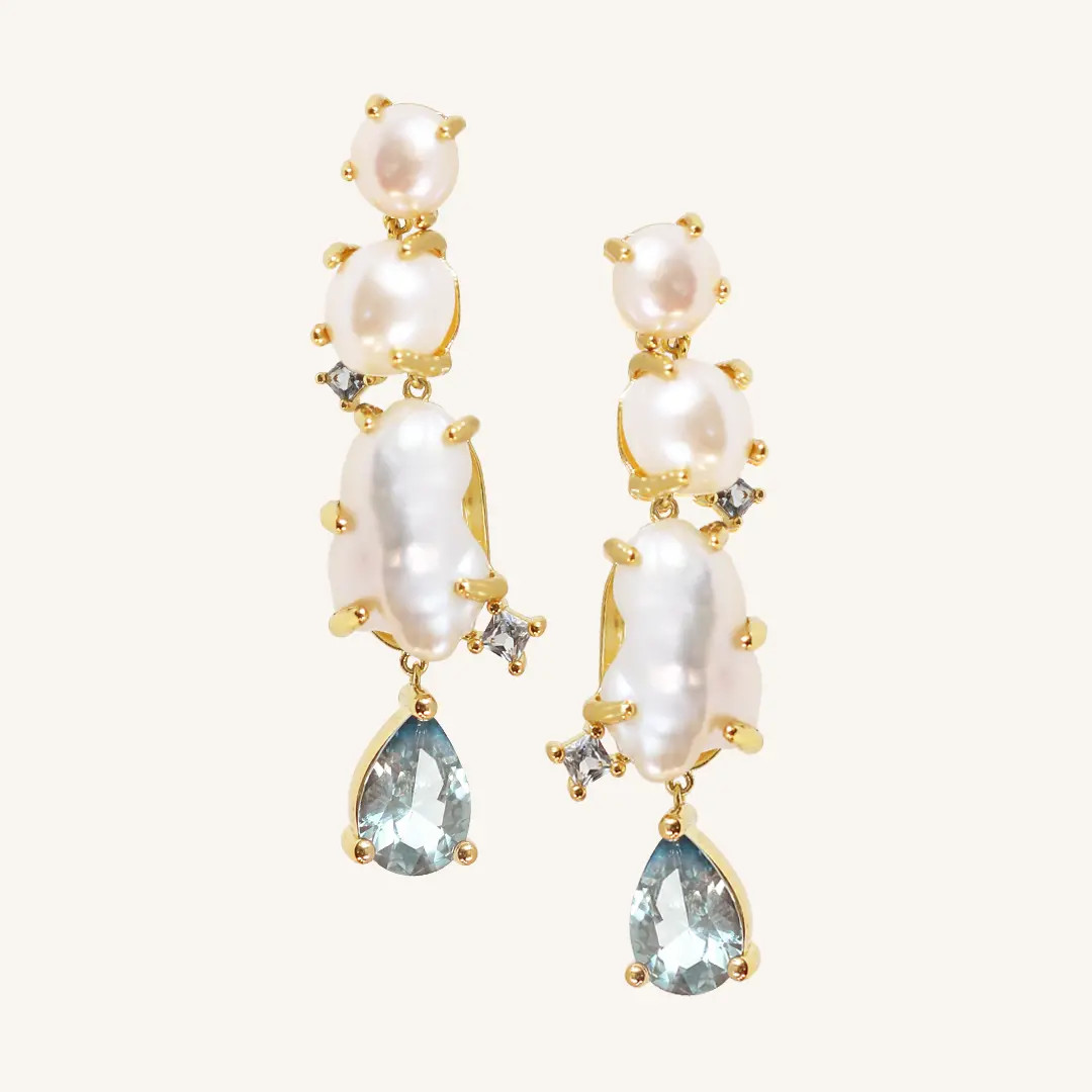 Something Blue Pearl Earrings | Francesca Jewellery