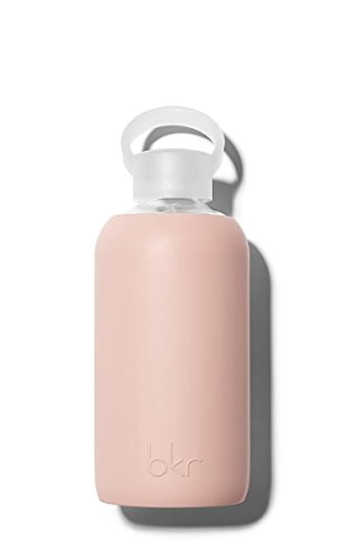bkr Glass Water Bottle with Smooth Silicone Sleeve for Travel, Narrow Mouth, BPA-Free & Dishwasher S | Amazon (US)