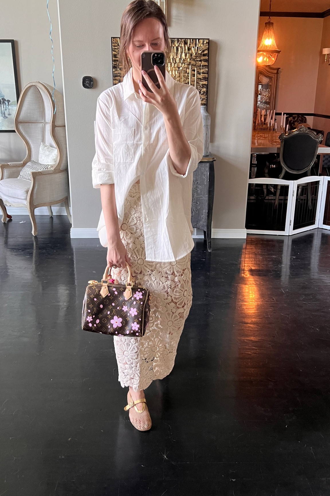 Tuesday summer ootd 
Wearing a large in button down, medium in skirt, shoes are tts 

#LTKStyleTip #LTKFindsUnder50 #LTKU