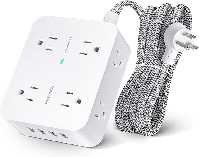 Surge Protector Power Strip - 8 Widely Outlets with 4 USB Charging Ports, 3 Side Outlet Extender ... | Amazon (US)