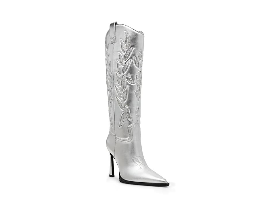 Steve Madden Kinzee Women's Boots Silver : 8.5 M, Leather | Zappos