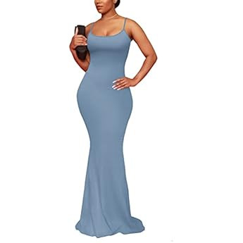 REORIA Women's Sexy Lounge Slip Long Dress Elegant Sleeveless Backless Ribbed Bodycon Maxi Dresses | Amazon (US)