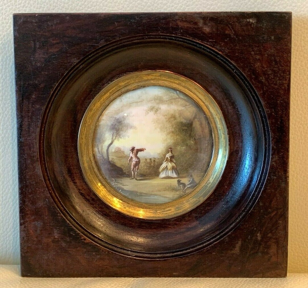 Exquisite Antique 1800's French Miniature Painting Signed - Etsy | Etsy (US)