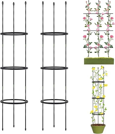 Tomato Cages and Supports, Deaunbr 2Pcs Garden Trellis Plant Cage Two Usages Tomatos Stake Garden... | Amazon (US)