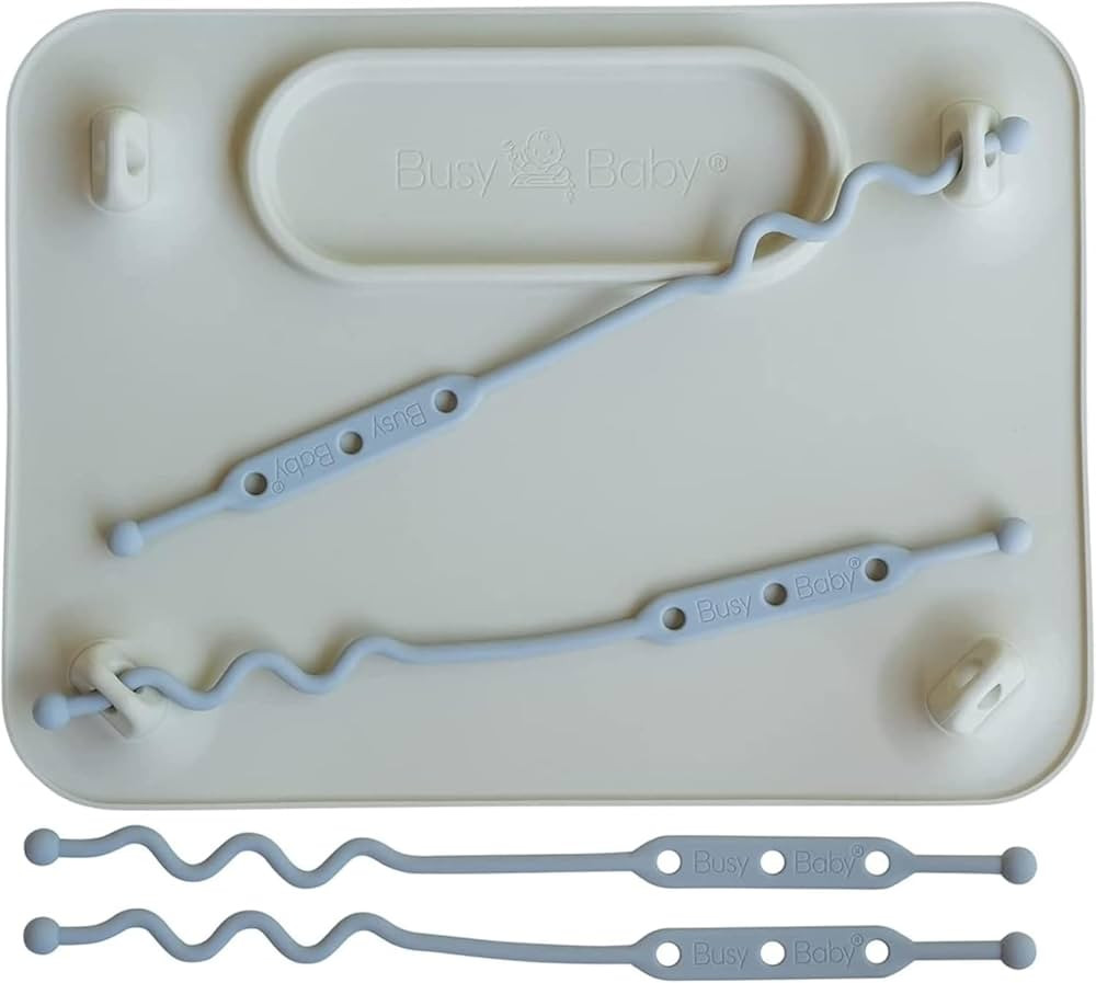 BUSY BABY Silicone Mat - Suction Cups, 4 Straps to Secure Baby Essentials, Self Feeding, Baby Led... | Amazon (US)
