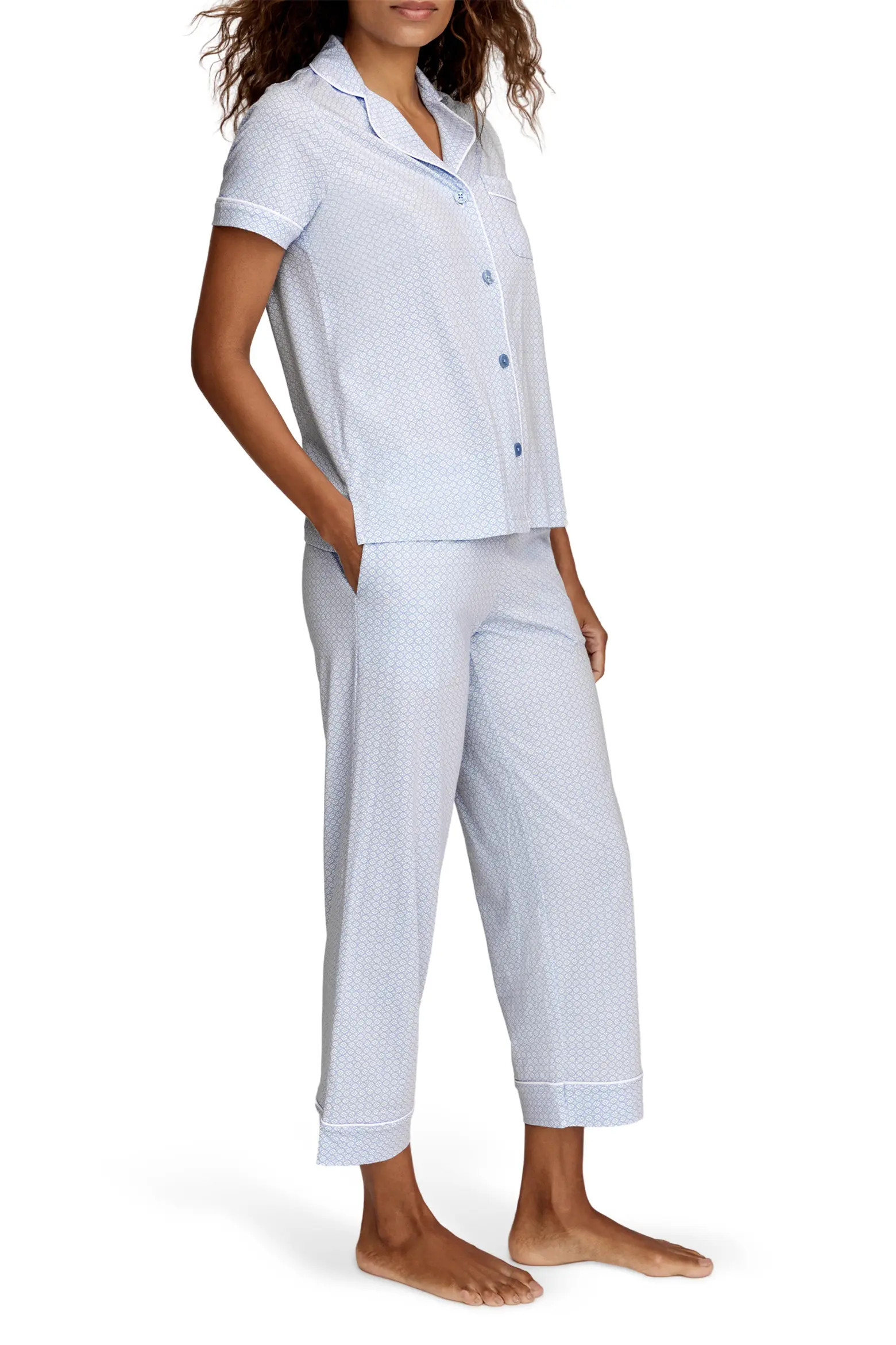 Classic Lightweight Pima Cotton Crop Pajamas (Women) | Nordstrom | Nordstrom