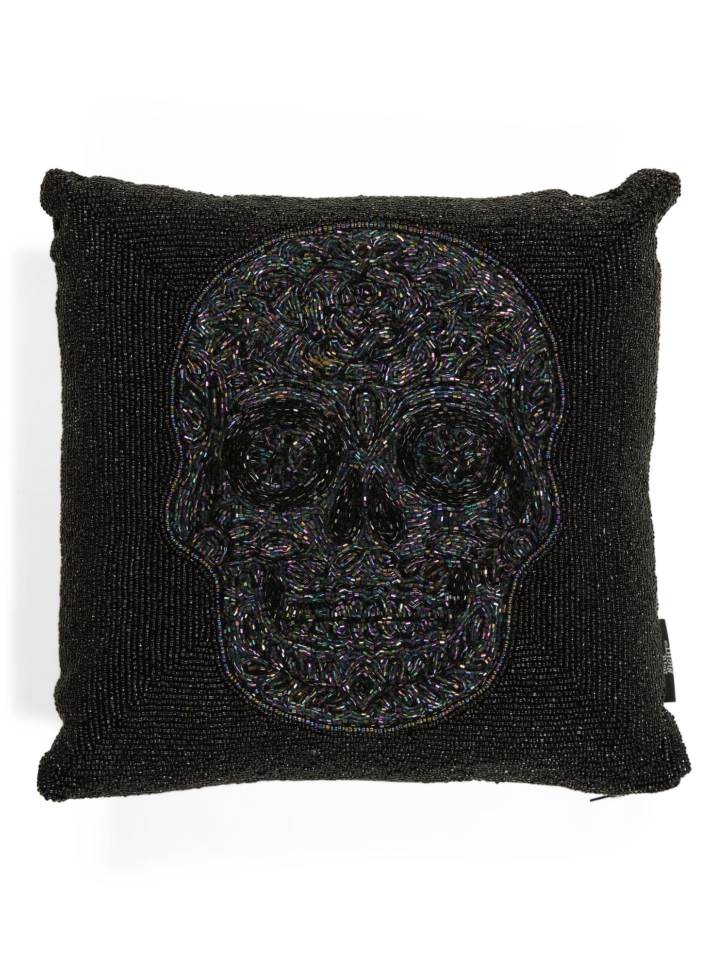 14x14 All Over Beaded Skeleton Pillow | TJ Maxx