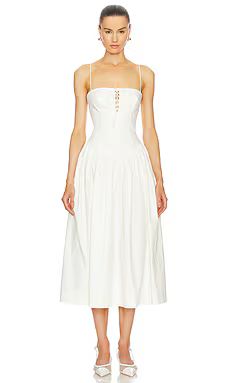 L'Academie by Marianna Thierry Midi Dress in Ivory from Revolve.com | Revolve Clothing (Global)