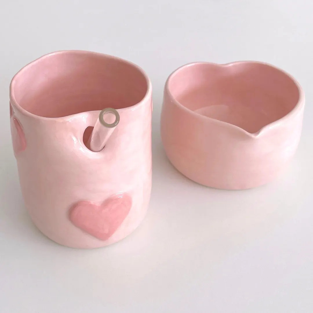 Matcha Blush Ceramic Set – Handmade Cup and Bowl – Women Owned Small Business – Matcha Love... | Etsy (US)