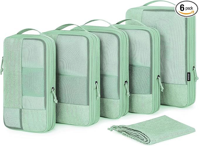 BAGSMART Compression Packing Cubes for Suitcase, 6 Set Travel Packing Cubes for Luggage, Compress... | Amazon (US)