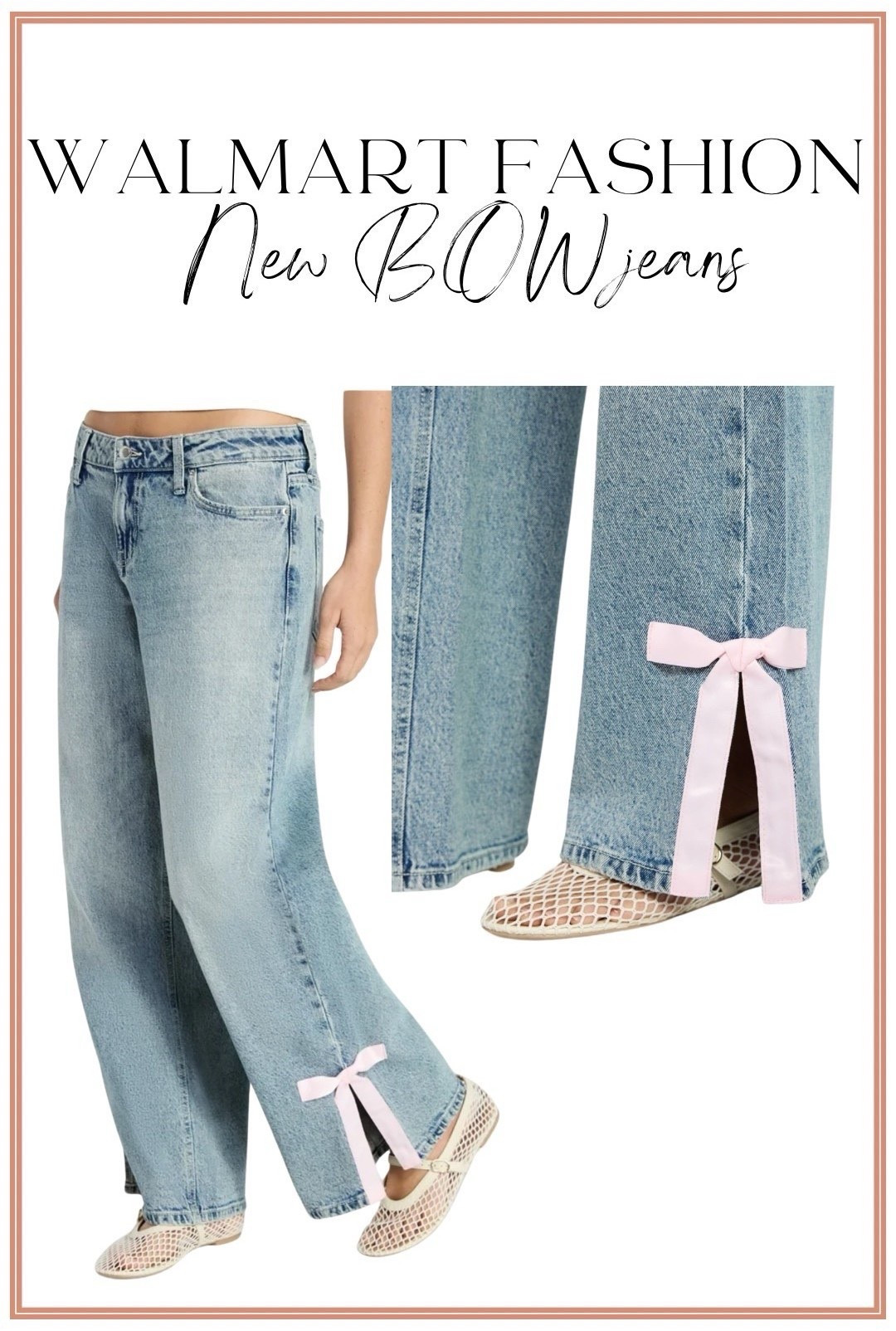 New Walmart Bow Jeans 🤍🎀

These new Walmart bow jeans are giving the cutest feminine twist to everyday denim. I’m obsessed with the subtle bow detail at the hem — it instantly elevates a classic pair of jeans and makes them feel so on-trend without trying too hard. The relaxed, straight-leg fit is flattering and comfy, making these perfect for everyday wear, school drop-off, brunch, or casual weekends.

Style them with a simple tee, cozy sweater, or a chic blouse for an easy head-to-toe Walmart outfit that looks way more expensive than it is. Affordable, stylish, and totally wearable — these are a must for spring and beyond.

✨ Bow detail denim
✨ Affordable Walmart fashion find
✨ Easy everyday jeans with a feminine touch

#WalmartFashion #WalmartFinds #WalmartStyle #BowJeans #BowDetail #AffordableFashion #BudgetStyle #EverydayDenim #SpringDenim #CasualStyle #LTKFinds 
