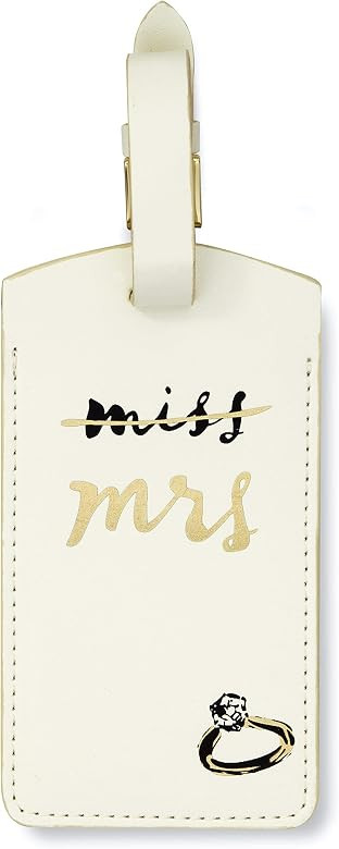 Kate Spade New York Vegan Leather Luggage Tag for Brides, White Durable Bridal Suitcase ID Tag, M... | Amazon (US)