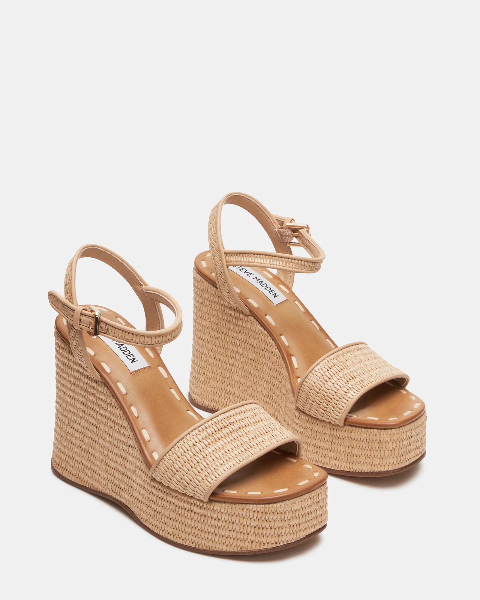 HAVEN Natural Raffia Platform Wedge Sandal | Women's Sandals | Steve Madden (US)