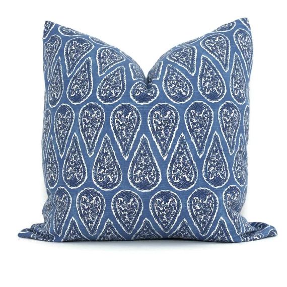 Blue Paisley Print Decorative Pillow Cover 20x20 Lacefield | Etsy | Etsy (US)