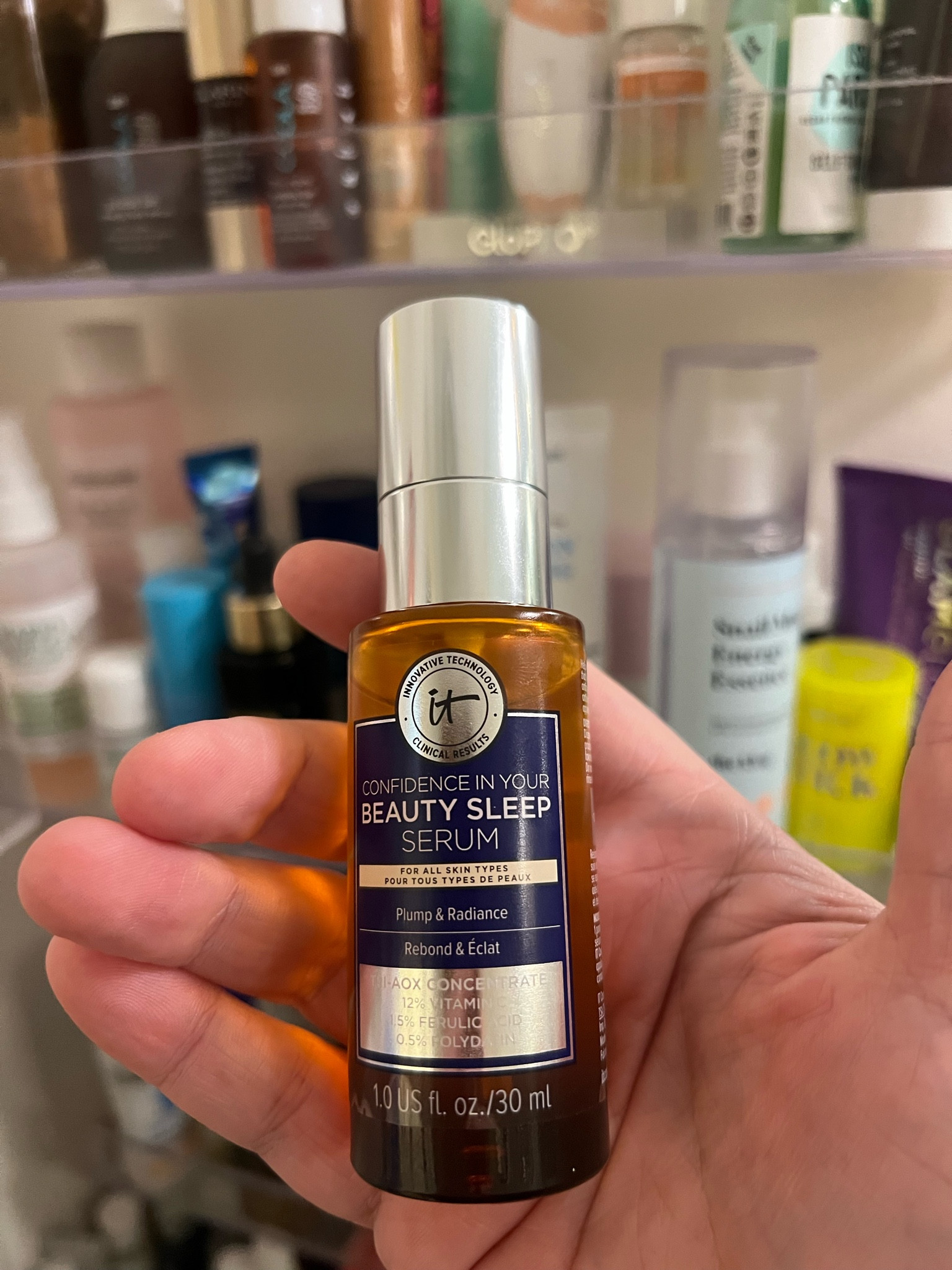 IT Cosmetics Night Serum

Feels more like an oil. Very hydrating

#skincare #skincarerecommendations #matureskin #dryskin #nightserum #faceserum #winterskin

#LTKSeasonal #LTKunder50 #LTKbeauty