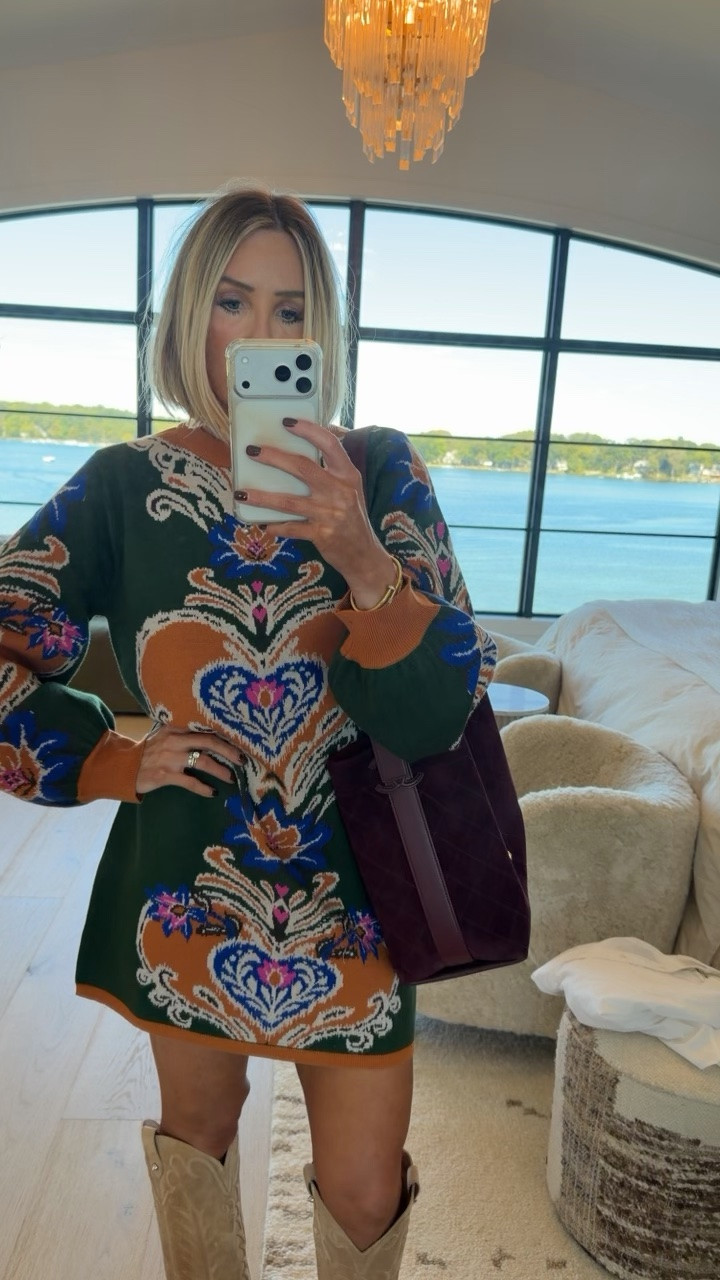 Stunning sweater dress.. size down.: runs oversized 🤎