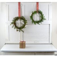 Set Of Minimalist Christmas Wreaths, Faux Evergreen Simple Farmhouse Greenery Wreath, Balsam Fir & C | Etsy (US)