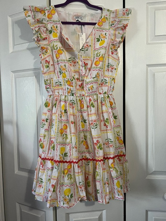 Rachel Zoe White Orange & Floral Ruffle Sundress | Poshmark