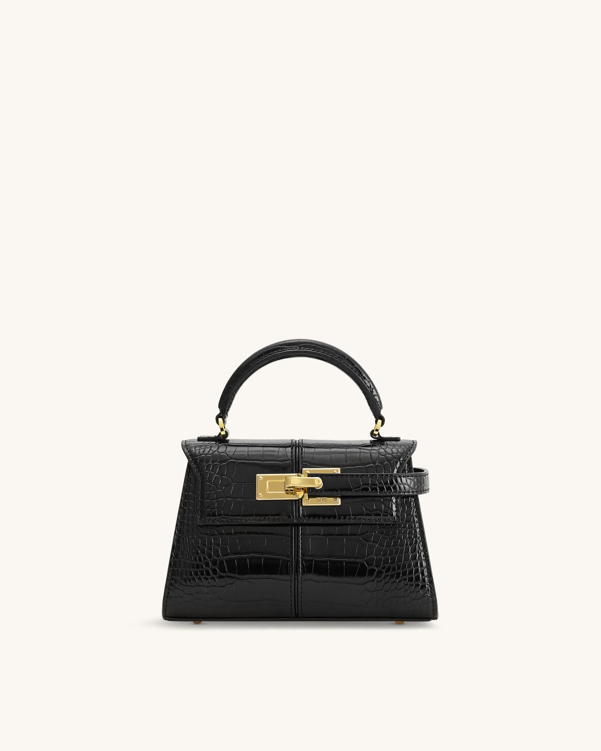 Elise Top Handle Bag - Black Croc | JW PEI US