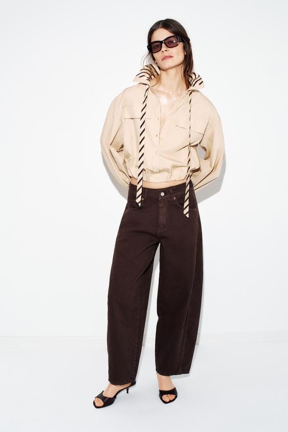 CONTRAST COLLAR POPLIN SHIRT | Zara US