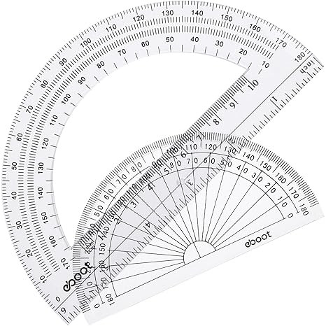 eBoot Plastic Protractor Protractor 180 Degrees, 4 Inch and 6 Inch, Clear, 2 Pieces | Amazon (US)