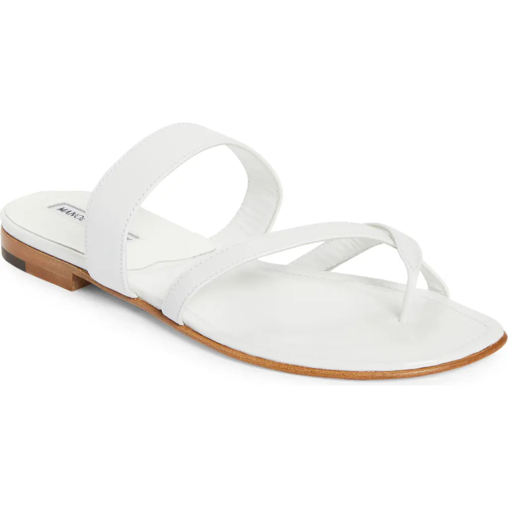 Manolo Blahnik Susa Sandal in White at Nordstrom, Size 10.5Us | Nordstrom