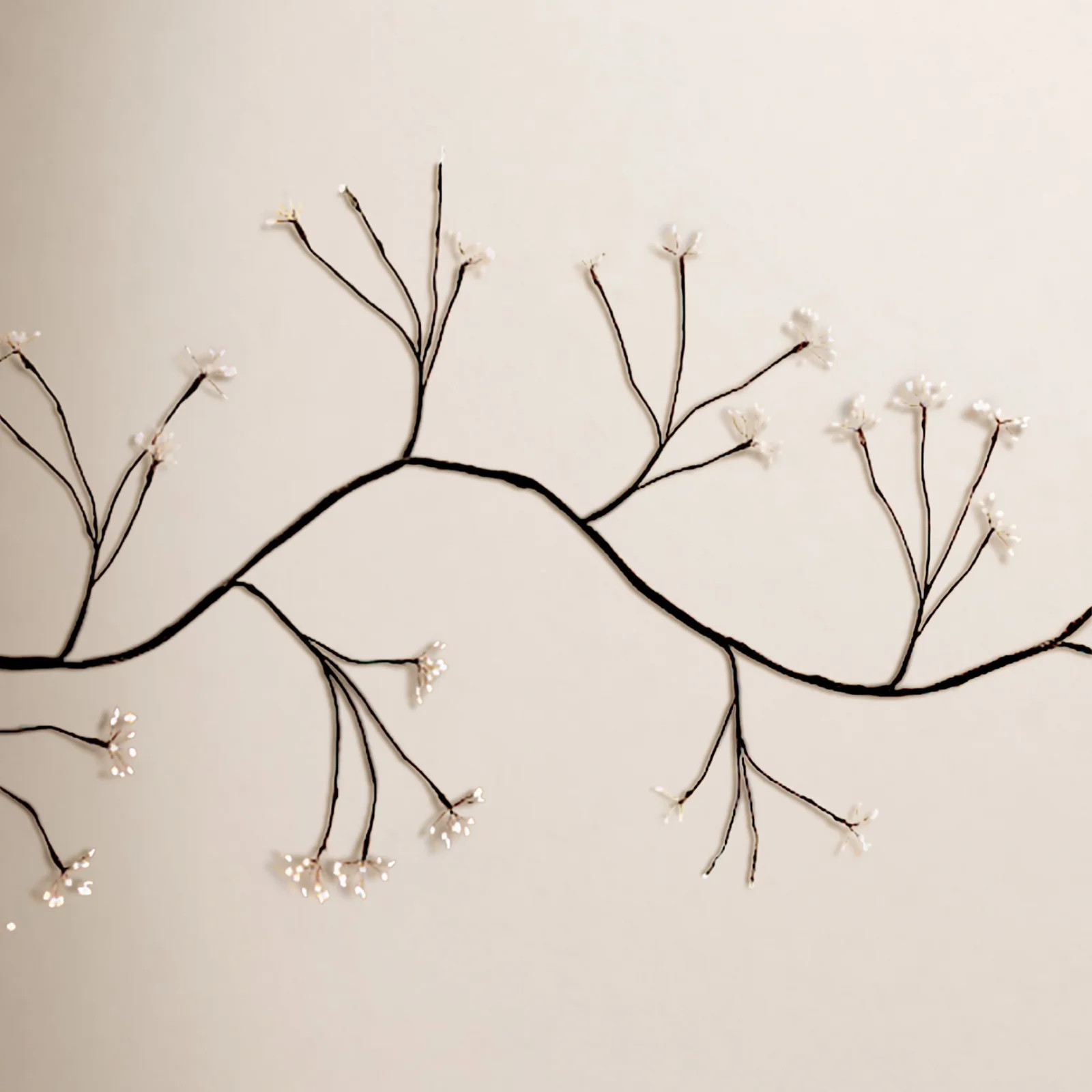 Black PVC Micro LED Garland 6ft with 360 Warm White Lights | Birch Lane