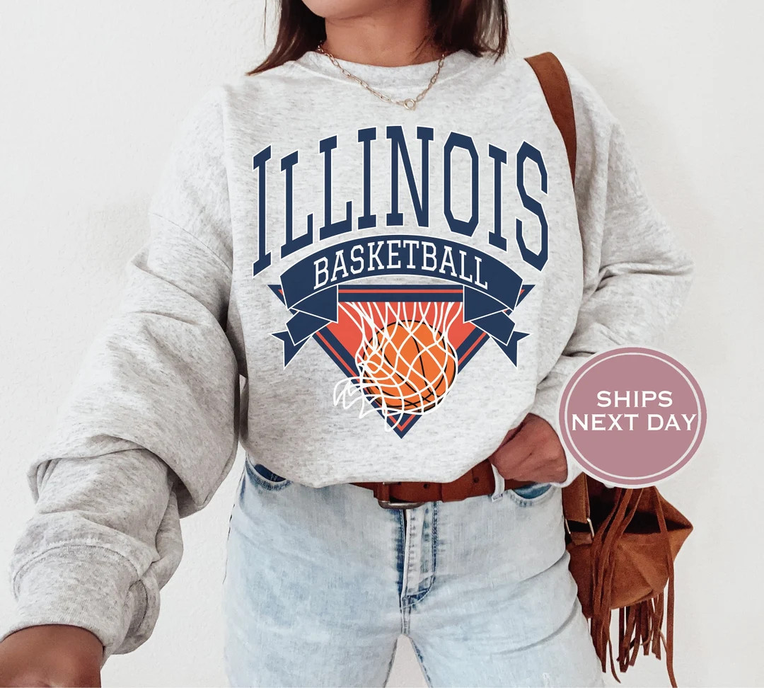 Illinois Sweatshirt Illinois Basketball Sweatshirt - Etsy | Etsy (US)