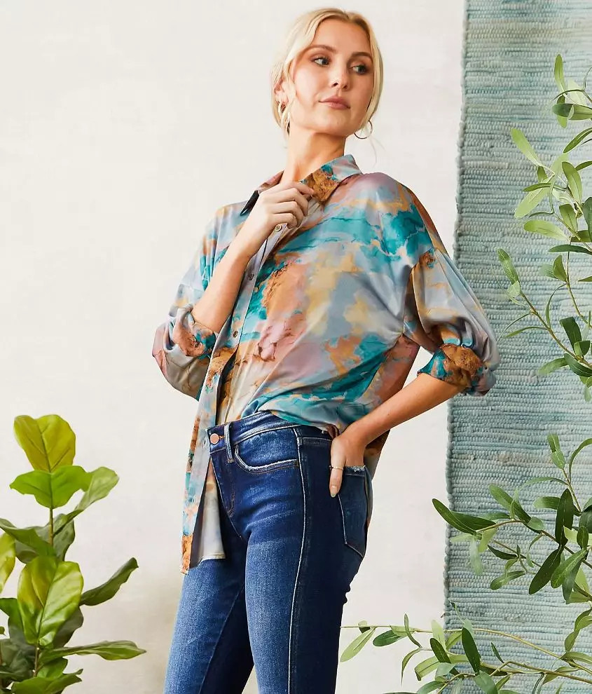 Acoa Woven Satin Blouse | Buckle