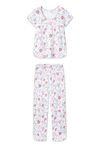 Pima Short-Long Set in Garden Vines | Lake Pajamas