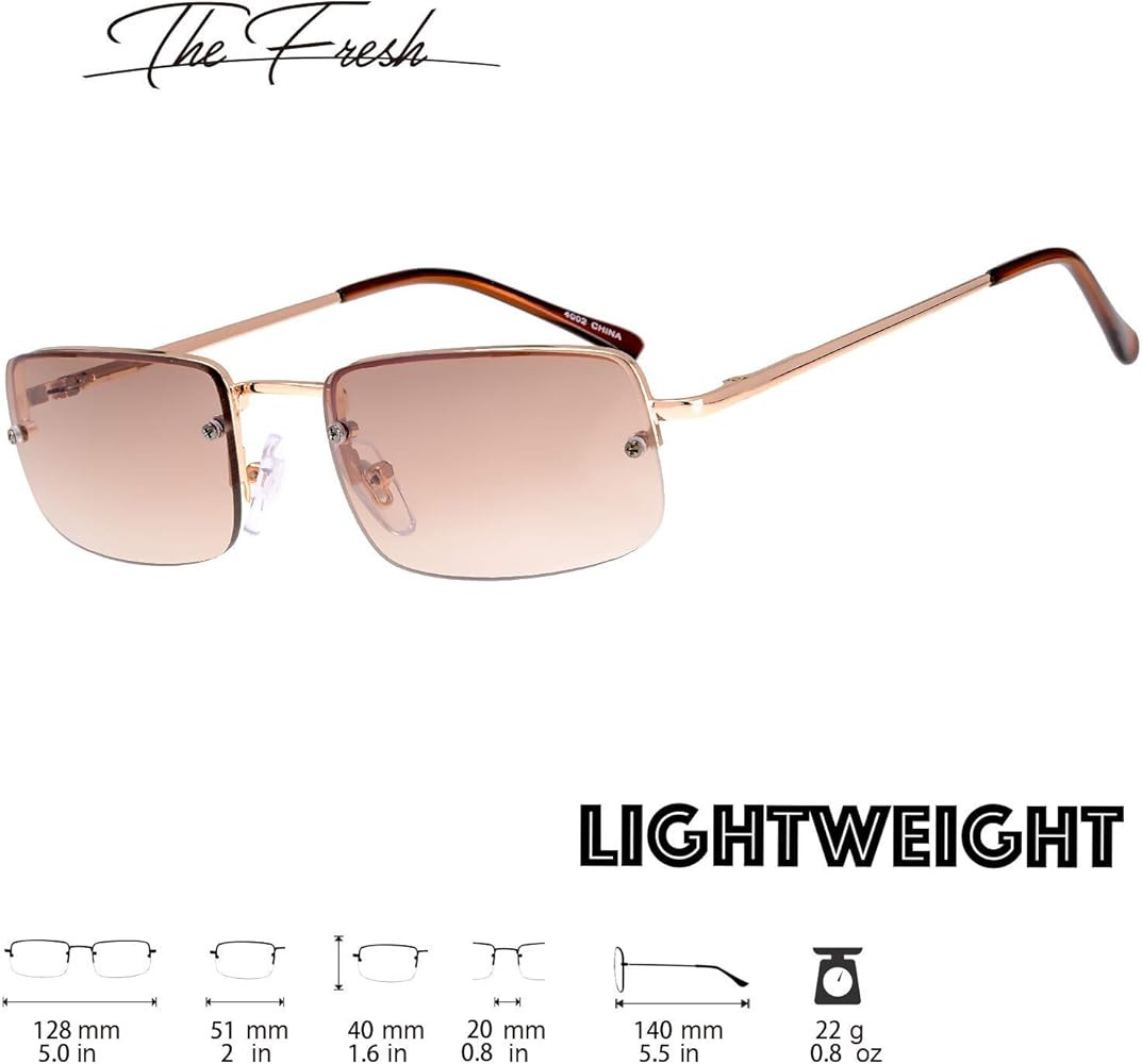 The Fresh Minimalist Small Rectangular Sunglasses Clear Eyewear Spring Hinge - Gift Box Package (... | Amazon (US)