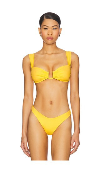 Away That Day Cannes Bikini Top in Yellow. - size M | Revolve Clothing (Global)