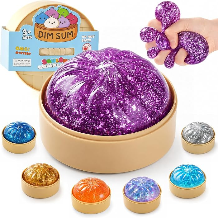 Sugar Dumpling Squishy Mystery Box - Cute Viral Squishy Dumpling Toy, Slow Rising Fidget Squeeze Toys for Stress Relief, Perfect for Desk Toys & Party Favors(Flash Purple) | Amazon (US)