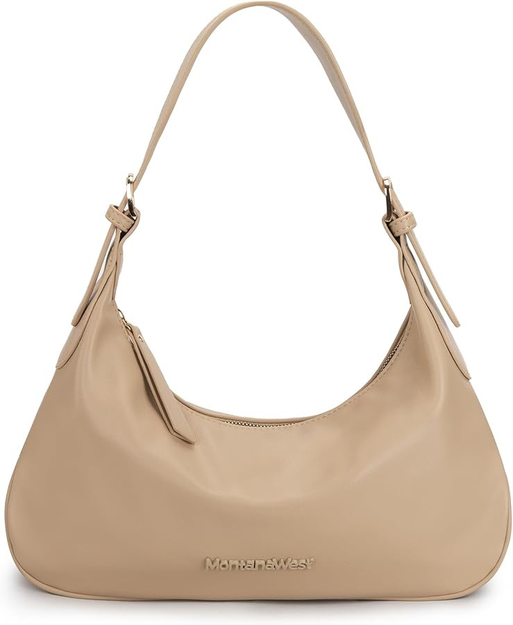 Montana West MEDIUM Shoulder Hobo Bags for Women Trendy Purses Leather Clutch Purse and Handbags | Amazon (US)