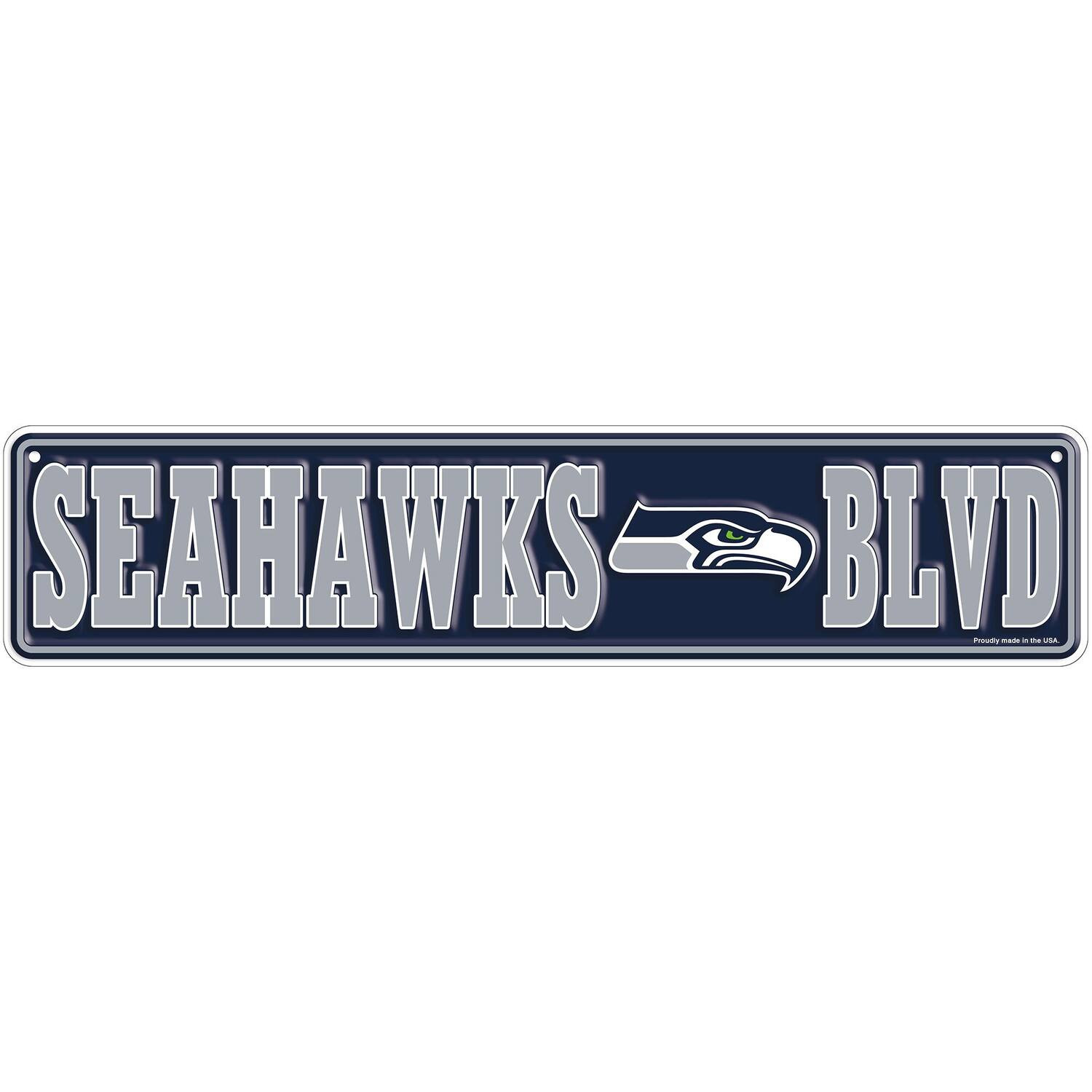 Fan Creations - Seattle Seahawks 4"" x 18"" Team Boulevard Metal Sign - Multicolor | Best Buy U.S.