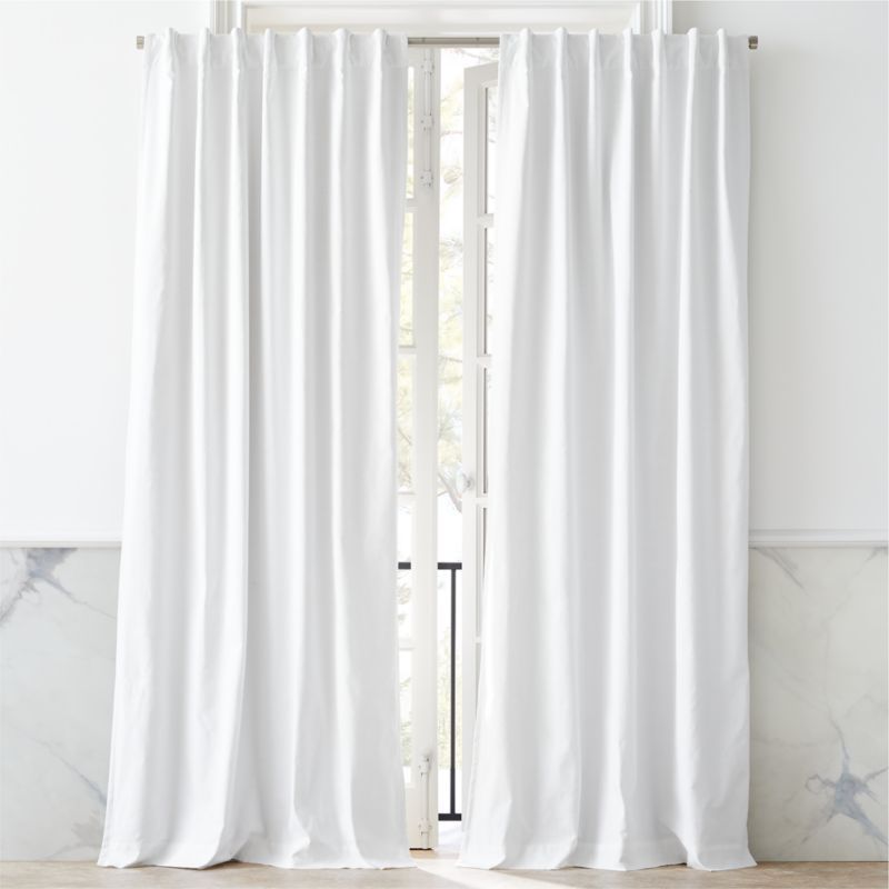 Modern White Basketweave Blackout Window Curtain Panel 48"x84" + Reviews | CB2 | CB2