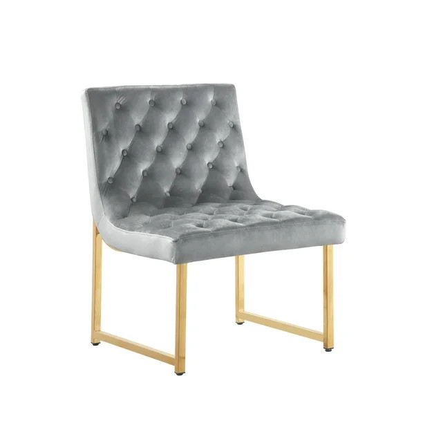 Chic Home Tatiana Accent Chair Sleek Elegant Tufted Velvet Upholstery Plush Cushion Brass Finishe... | Walmart (US)