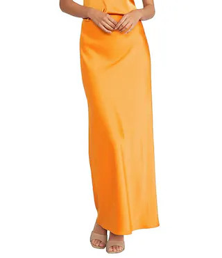 Bella A-Line Coordinating Satin Maxi Skirt | Dillard's