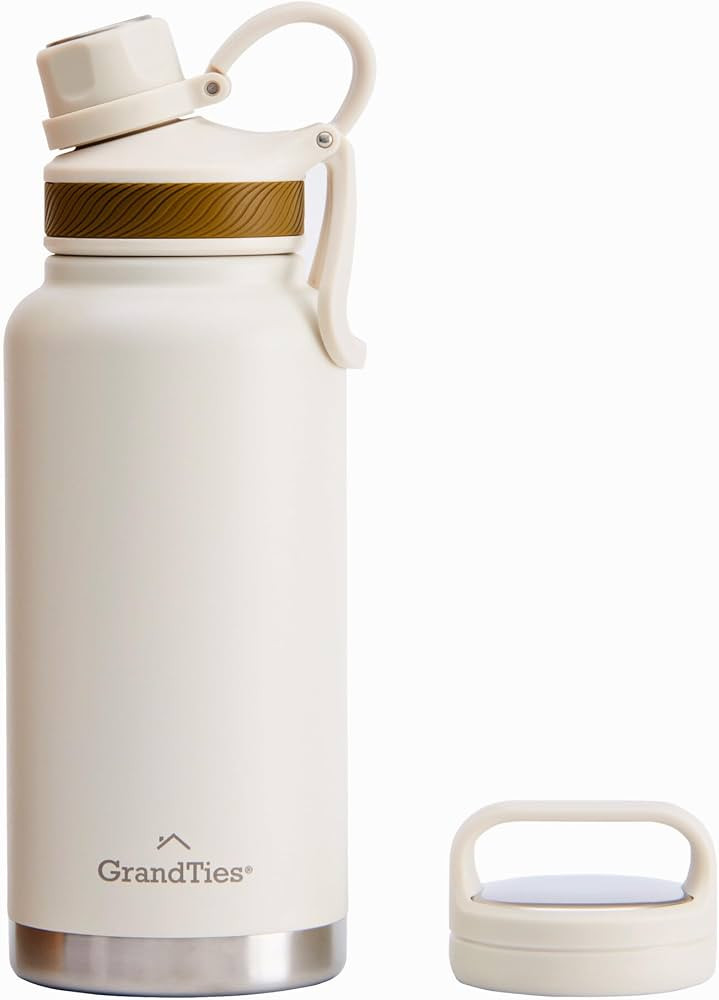 GrandTies 2 Lids Sports Stainless Steel Water Bottles – Wide Mouth Vacuum Insulated Reusable Le... | Amazon (US)