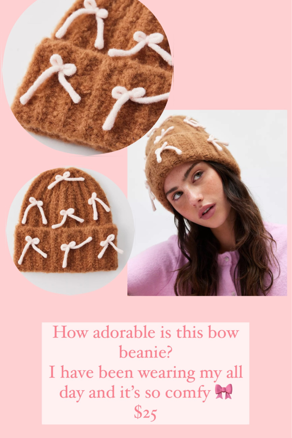Bow beanie 
Girly 
Winter accessories 
Urban Outfitters 

#LTKSeasonal #LTKFindsUnder50 #LTKStyleTip