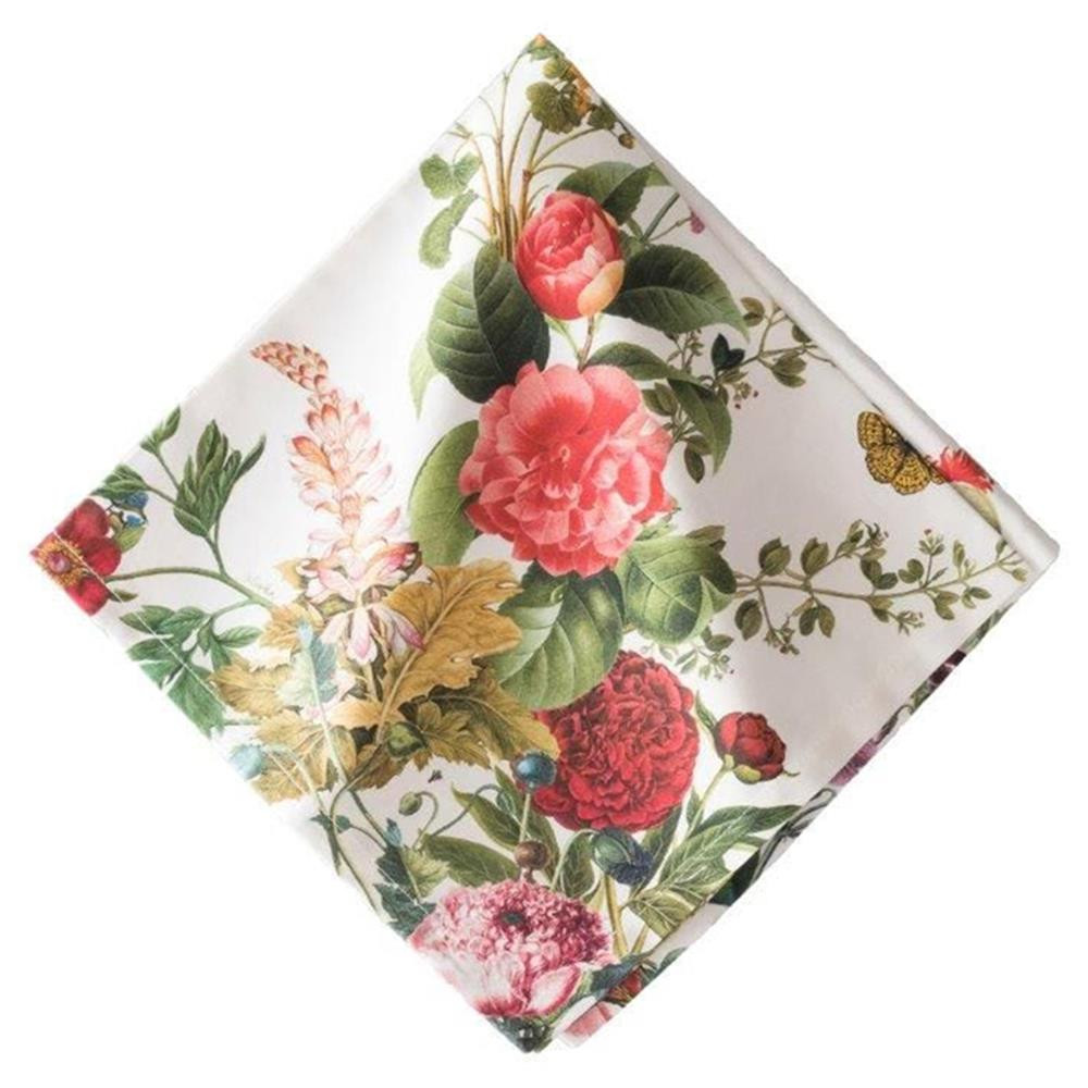 Juliska Field of Flowers Modern White Cotton Napkin | Kathy Kuo Home