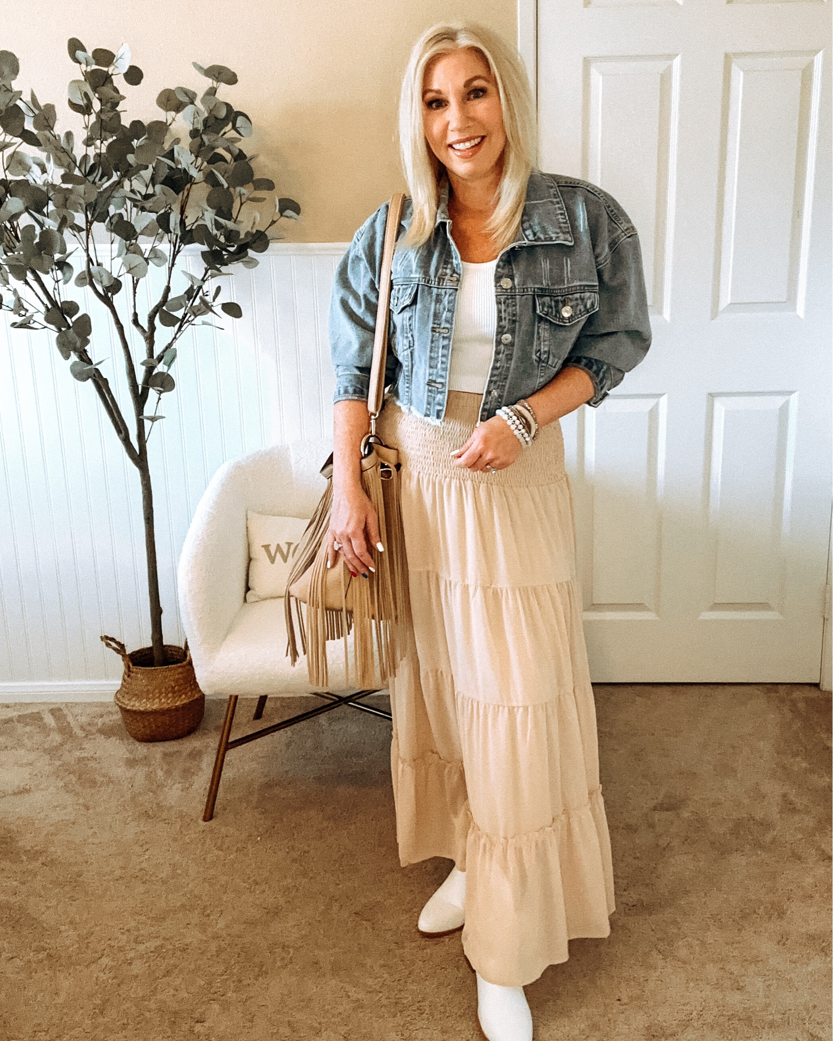 Country concert outfit
Maxi skirt
Coastal cowgirl style 
Cropped Denim jacket

#LTKFindsUnder50 #LTKSeasonal #LTKStyleTip