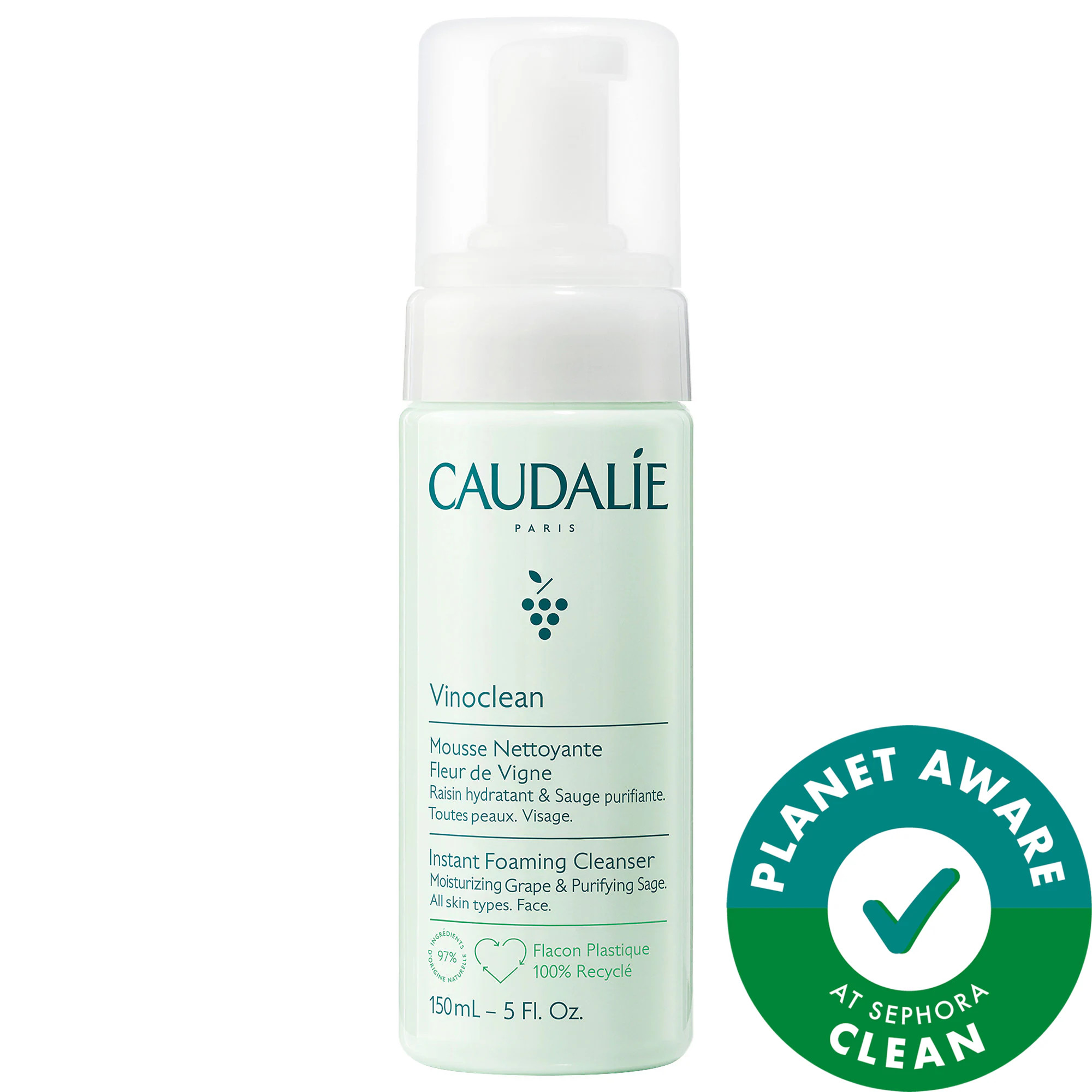 Caudalie Vinoclean Gentle Foam Cleanser 5.0 oz/ 150 mL | Sephora (US)