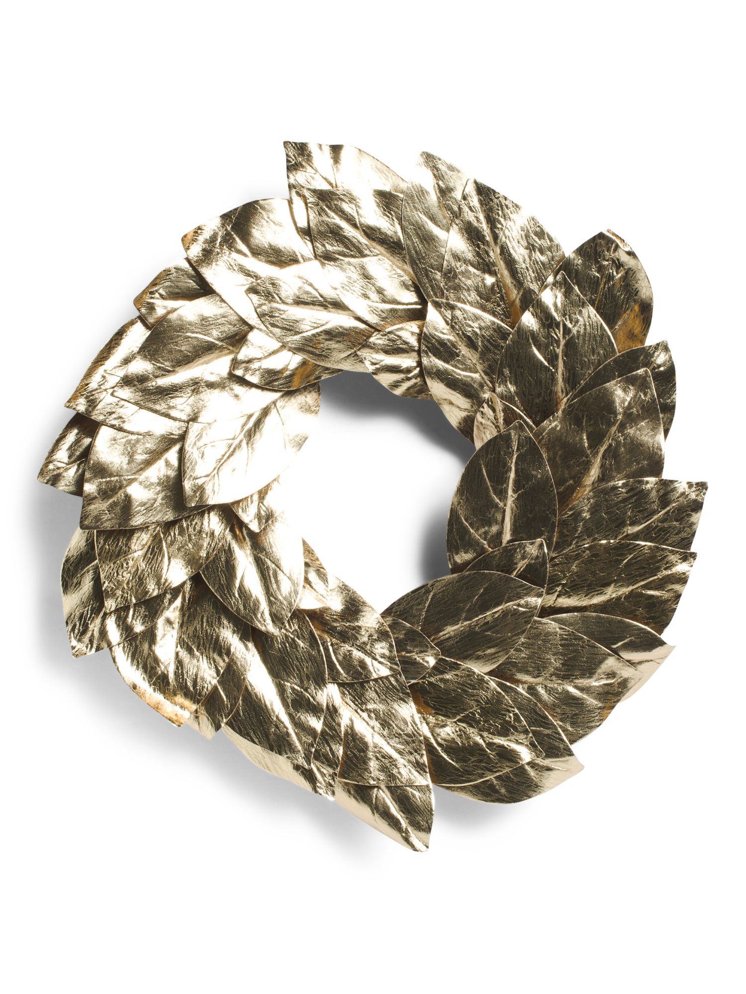 22in Metallic Magnolia Leaf Wreath | TJ Maxx