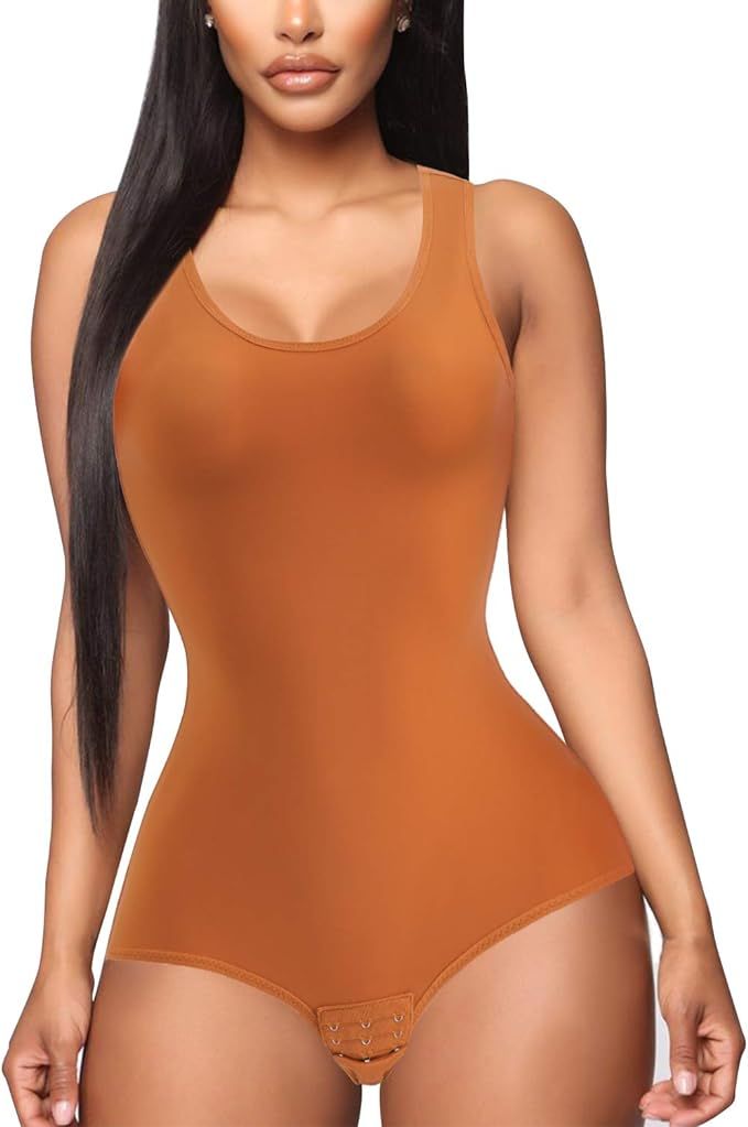 Irisnaya Shapewear Bodysuit Scoop Neck Tank Tops for Women Tummy Control Waist Trainer Vest Full ... | Amazon (US)